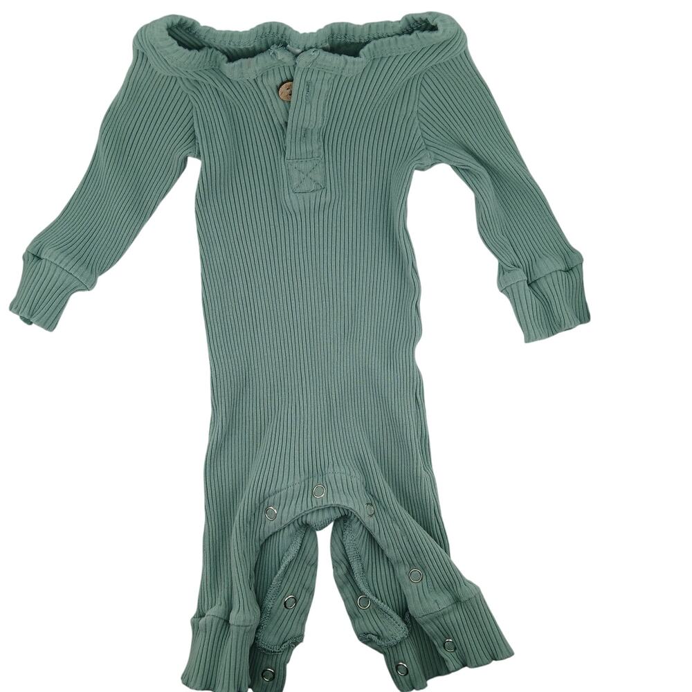 Little One Shop Girls Size 6m Sage Green Thermal Ribbed One Piece Cotton Blend